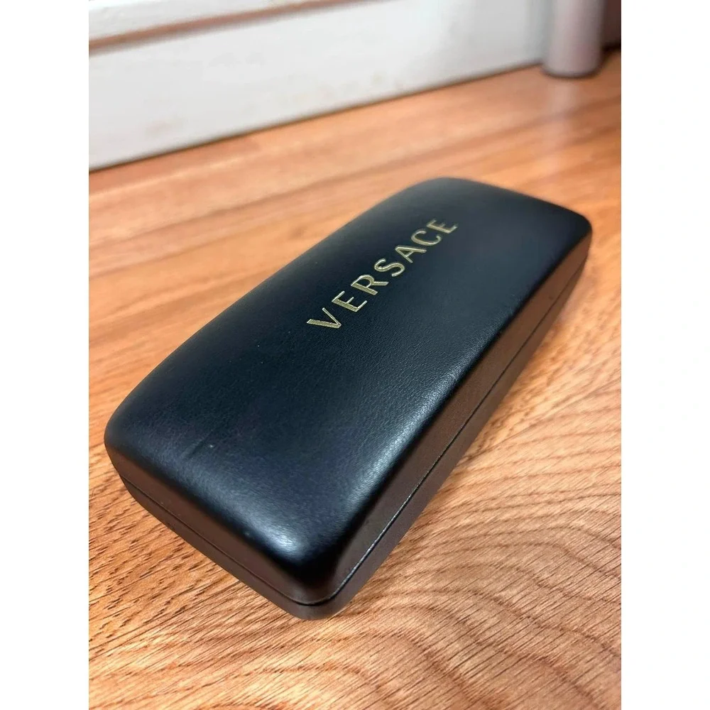 Versace Sunglasses Case Unisex OS Black Good Hardshell Gold Logo Designer